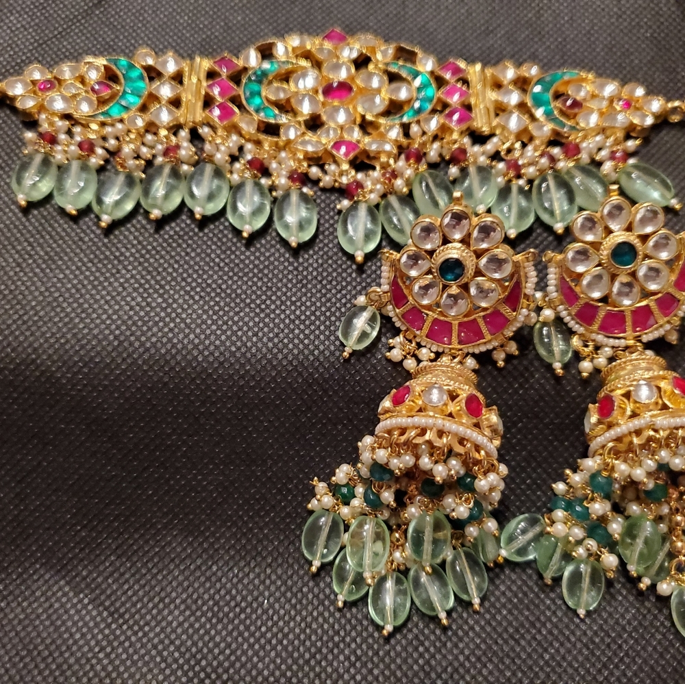 COPY - Kundan Necklace & Earring (Jumka) set (best price-no bargaining)